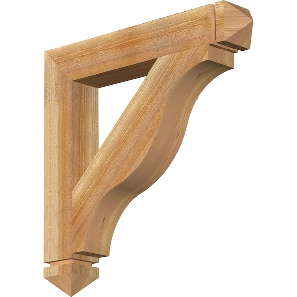 Ekena Millwork Funston Arts & Crafts Rough Sawn Bracket, Western Red Cedar, 4"W x 26"D x 26"H BKT04X26X26FST03RWR - main